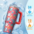 thumbnail image 4 of 30oz Reindeer Tumbler with Straw Lid Stainless Steel Insulated Cup Christmas Coffee Water Bottle Holiday Gift, 4 of 5