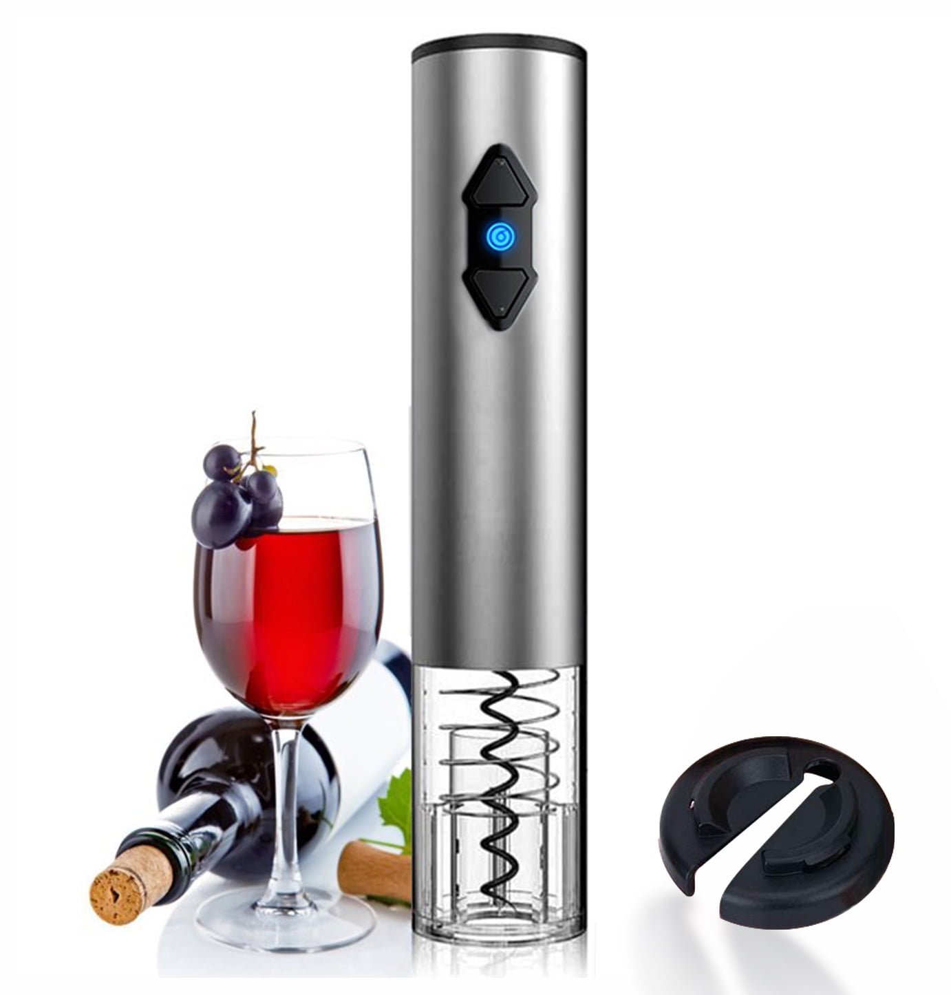 Details about   Automatic Electric Corkscrew Wine Bottle Opener Steel With Pourer Foil Cutter 