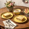 thumbnail image 5 of 20-Piece Dinnerware Set - Serves 4, Bright Glaze Yellow plates and bowls sets with Speckle Effect for Microwave & Dishwasher Safe, 5 of 9