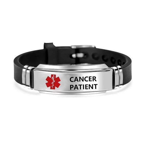 Pulsera de alerta médica OutstandLong para paciente con cáncer de silicona