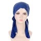 thumbnail image 4 of Gorro hiyab con adornos de diamantes para mujer - Poliéster y algodón elásticos - Diseño multicolor liso - Para todas las estaciones, 4 of 4