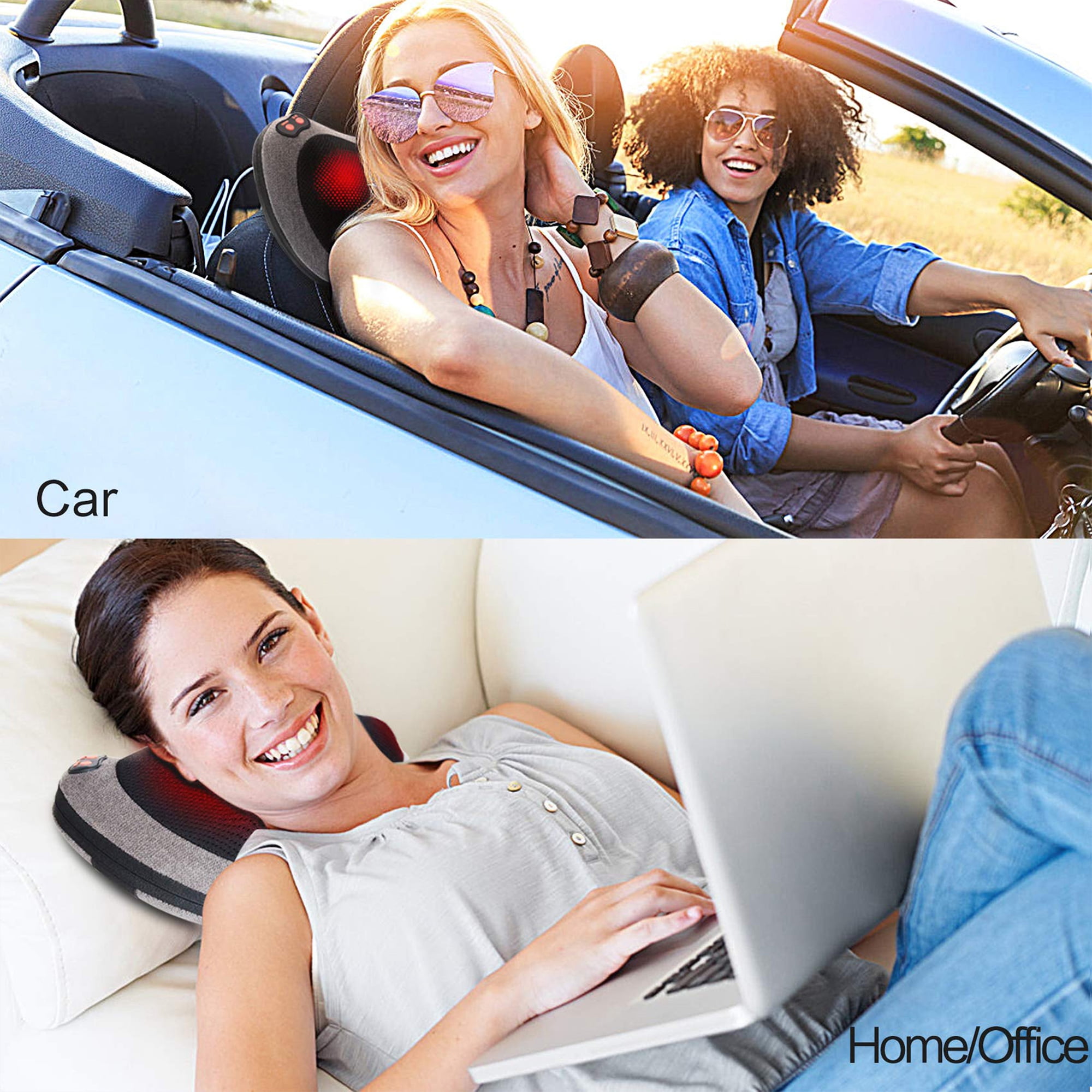 Ikristin Shiatsu Back and Neck Massager Ikristin Tissue Kneading Massage Pillow with Heat
