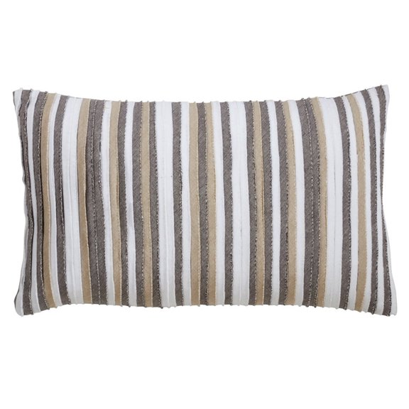 Fennco Styles Plisse Collection Pleated 100% Cotton Throw Pillow Cover & Insert 14 x 23 Inch