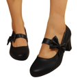 thumbnail image 5 of Mary Jane High Heels Bowknot Strap Comfortable Dress Shoes for Ladies Women's Party Wedding, 5 of 7