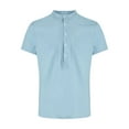 thumbnail image 1 of Kmbangi Men? s Shirt, Solid Color Henley Neck Tops with Pocket and Buttons, 1 of 9
