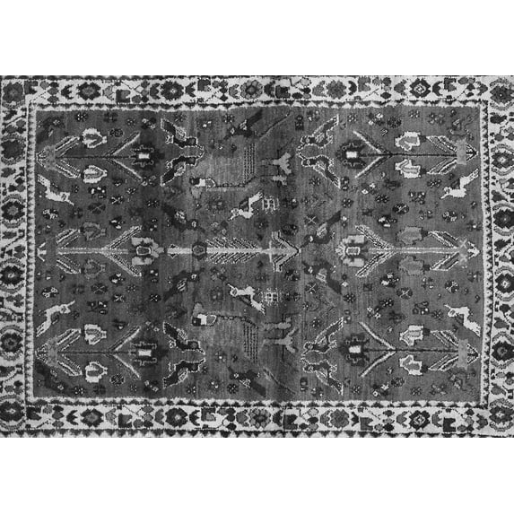 Ahgly Company Indoor Rectangle Persian Gray Traditional Area Rugs, 2' x 5'