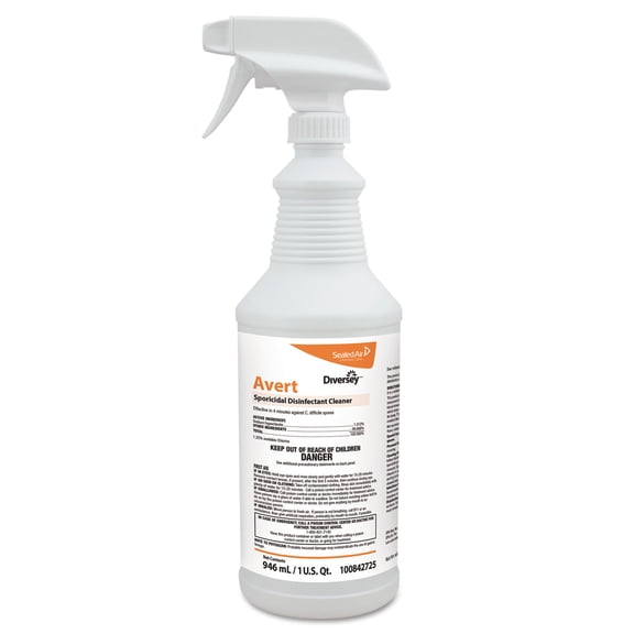 Diversey Avert Sporicidal Disinfectant Cleaner 32 oz Spray Bottle 12/Carton 100842725