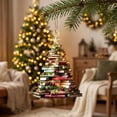 thumbnail image 5 of Book Stack Christmas Tree Hanging Ornament, 3.12in Car Rearview Mirror Pendant, Stacked Books Tree Design with Chain, Indoor Holiday Decor Gift for Book Lovers, Unique Xmas Tree Charm, 5 of 7