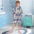 thumbnail image 5 of FORMRS Niños Bathrobe Unisex Hooded Robe Soft Plush Pajamas Sleepwear, Size 7-9T, Blue Wave Pattern, 5 of 7