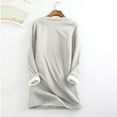 thumbnail image 2 of Hauts à Col Haut pour Femmes Automne et Hiver Mode Décontractée Tempérament Peluche Chaude sous-Couche Imprimé de Noël Chandail Manches Longues Col Rond Long Chandails de Noël pour Femmes, 2 of 5