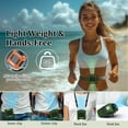 thumbnail image 5 of 10000mAh Portable Waist Fan in Clip on Wearable Belt Personal Fan Rechargeable Battery operated With 3 Speeds & Flashlight in Neck LED SOS Light For Outdoor Camping Travel Fishing (Green), 5 of 10