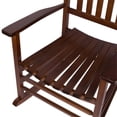 thumbnail image 3 of Pemberly Row Traditional Hardwood Indoor/Outdoor Patio Porch Rocker in Brown, 3 of 10