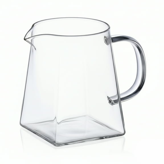 Small Glass Pitcher 12 Ounce Clear Creamer Pitcher for Coffee and Tea, Heat Resistant Glass Jug for Milk Frothing, Water, Juice, and Kitchen Use