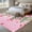 Red Pink Peach Pink, variant on Area Rug for Living Room, Valentine's Day Non-Slip Indoor Large Carpet for Bedroom/Dining Room, Pink Red Roses Love Heart Eucalyptus Leaves Washable Low-Profile Floor Mat Runner Rugs - 3 x 5 Ft