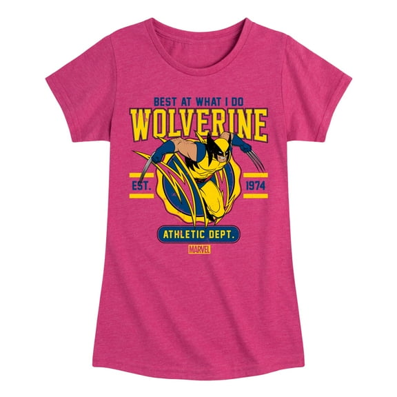 Marvel Wolverine - Collegiate Scratch - Toddler and Youth Girls Fitted Short Sleeve Graphic T-Shirt