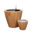 thumbnail image 3 of YINYUN 2-Pack Light Wood Plastic Self-watering Planter Pot,10 in & 5 in, 3 of 5