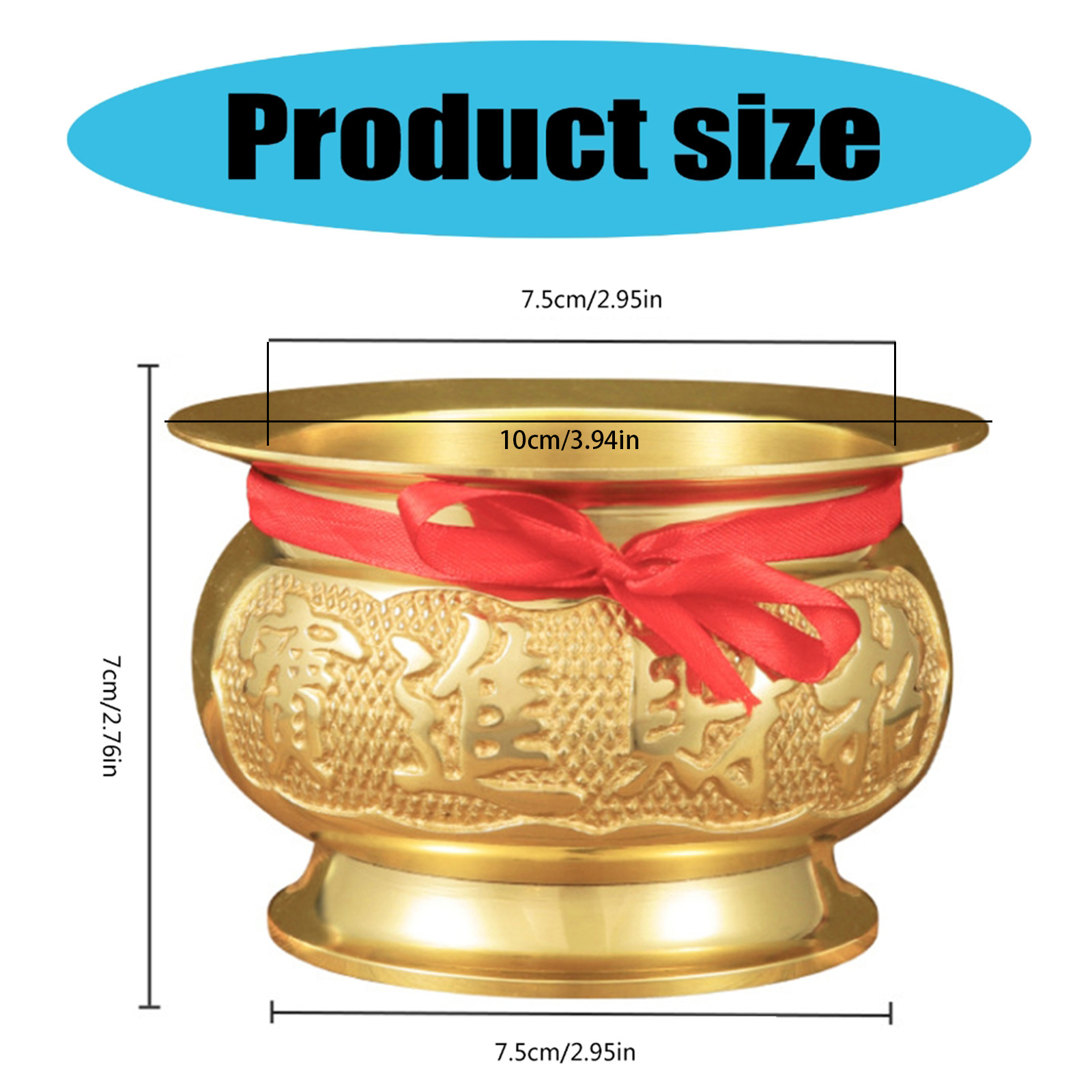 Antiqued Brass Incenses Burners Offering Bowl Worship Incenses Holder for Meditations Chinese Temple Censers