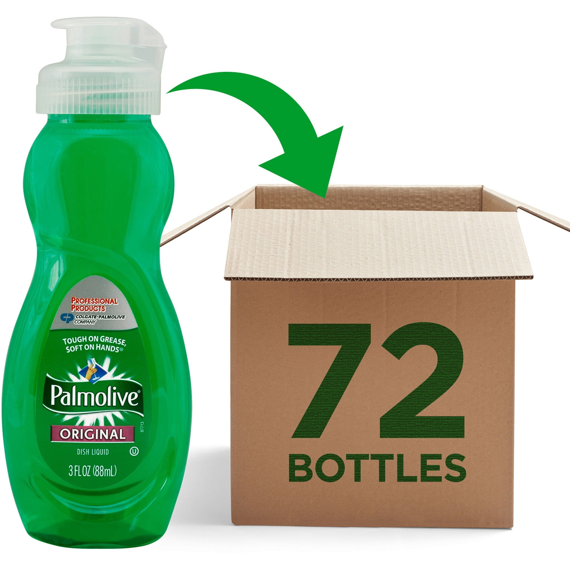 Palmolive Dishwashing Liquid, Original Scent, 3oz Bottle, 72/Carton