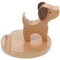 thumbnail image 2 of Soporte de madera para teléfono móvil con forma de perro, creativo, para escritorio (caqui), 2 of 8