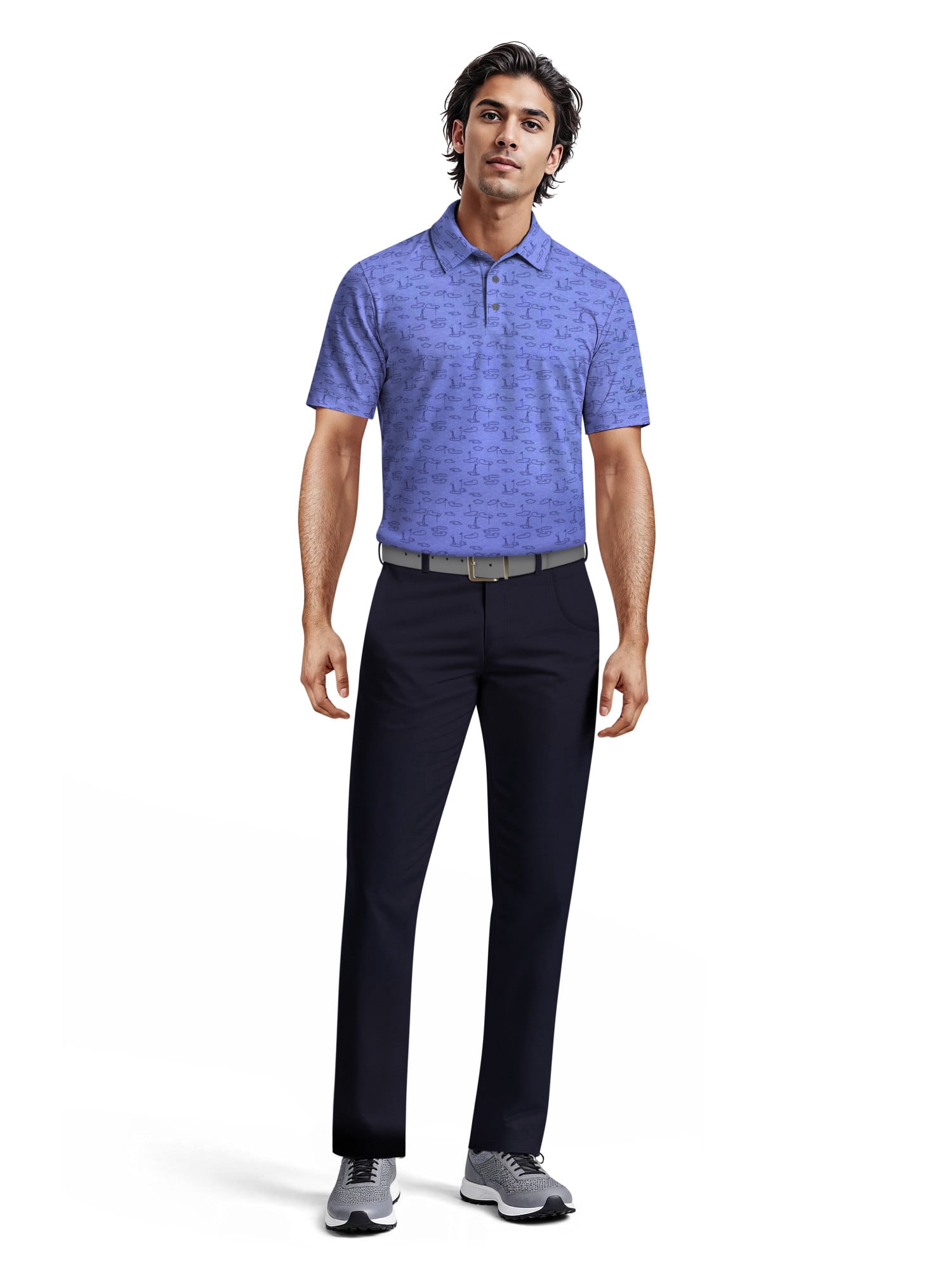 Ben Hogan Men's & Big Men's Performance Golf Landscape Short Sleeve Polo Shirt, up to 5XL