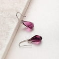 thumbnail image 6 of S.Leaf Crystal Teardrop Earrings S925 Sterling Silver Dangle Earrings Gold Plated Earrings for Women（Silver+Purple）, 6 of 6