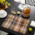 thumbnail image 4 of Orange Blue Checkered Placemats Set of 4, Fall Farmhouse Buffalo Plaid Washable Wipeable Table Mats for Dining Tables, Indoor Outdoor Kitchen Place Mats for Holiday Party Table Decor, 4 of 9