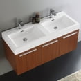 thumbnail image 6 of Fresca Vista 48" Walnut Wall Hung Double Sink Modern Bathroom Cabinet with Integrated Sink, 6 of 7