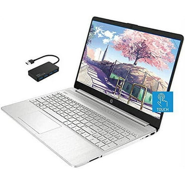 Newest HP 15.6" HD Touchscreen Laptop Computer, Intel i3-1005G1 Quad-Core Processor up to 3.40 GHz, 8GB DDR4 512GB SSD, HD Webcam, Bluetooth, Win 10 Home, Silver, with TSBEAU 4 Port USB 3.0 Hub