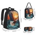 thumbnail image 2 of Balery Textured Bald Eagle Mochila escolar 3 en 1 para niños: mochila resistente con lonchera térmica y estuche para lápices. Mochila escolar para niños y niñas., 2 of 7