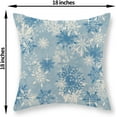 thumbnail image 2 of Christmas Pillow Covers 18x18 Set of 2 Winter Blue White Snowflake Throw Pillows Outdoor Christmas Decorations Blue Pillow Cases Linen Farmhouse Holiday Decor Cushion Covers for Couch Home, 2 of 7