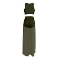 thumbnail image 4 of Karymi Shirts for Women 3-Piece Outfit, Square Neck Sleeveless Crop Tank Top + High Waist Shorts + Pleated Sheer Mesh Maxi Skirt, Beach Cover-Up Set Shirts for Women, 4 of 8