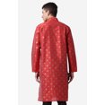 thumbnail image 2 of Royal Kurta Maroon Color Jacquard Silk Printed Long Kurta for Men, 2 of 6