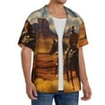thumbnail image 4 of Haiem Western Desert Cowboy Cloud Men's Casual Shirts Short Sleeve Button Down Shirts Fashion Textured Summer Beach Shirt-X-Large, 4 of 7