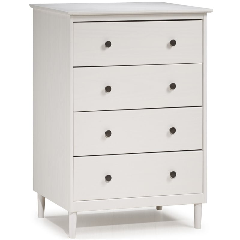 4 Drawer Solid Wood Dresser In White, 4 Drawer Dresser White