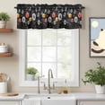 thumbnail image 2 of Vintage Dandelion Valance Curtain Yellow Flower Black Wood Board Retro Window Valances Rod Pocket Short Curtains Window Treatments for Kitchen Bedroom Bathroom Laundry 42" x 12", 2 of 9