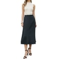 thumbnail image 2 of INSPIRE CHIC Work Skirt for Women's Dressy Casual High Waist A-Line Midi Skirts XS Dark Blue, 2 of 6