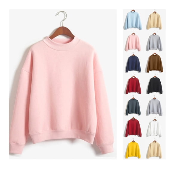 VKOYWKM Mockneck Sweatshirt for Women Long Sleeve Casual Oversized Sweatshirt Fall Pullover Tops Yellow XL