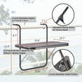 thumbnail image 4 of Balcony Railing Table Outdoor Hanging Folding Balcony Bar Table for Railings Patio Hanging Table on Railing Aluminium Metal Side Table Folding Adjustable 23.6"(L) x 15.7"(W) Brown, 4 of 7