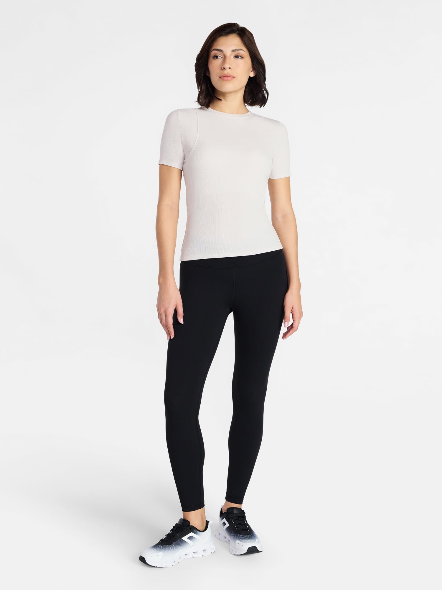 Avia Women's Ribbed T-Shirt with Short Sleeves, Sizes XS-XXXL