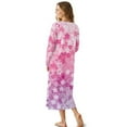 thumbnail image 2 of Tutolipy Cherry Blossom Printed Women Nightgowns V Neck Sleepwear Long Sleeve Nightshirts Breathable Loungewear for Home, 2XL, 2 of 7