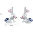 thumbnail image 6 of 925 Sterling Silver France Eiffel Tower Pink Topaz For Women Earrings for Women/Mom/Sister, 6 of 6