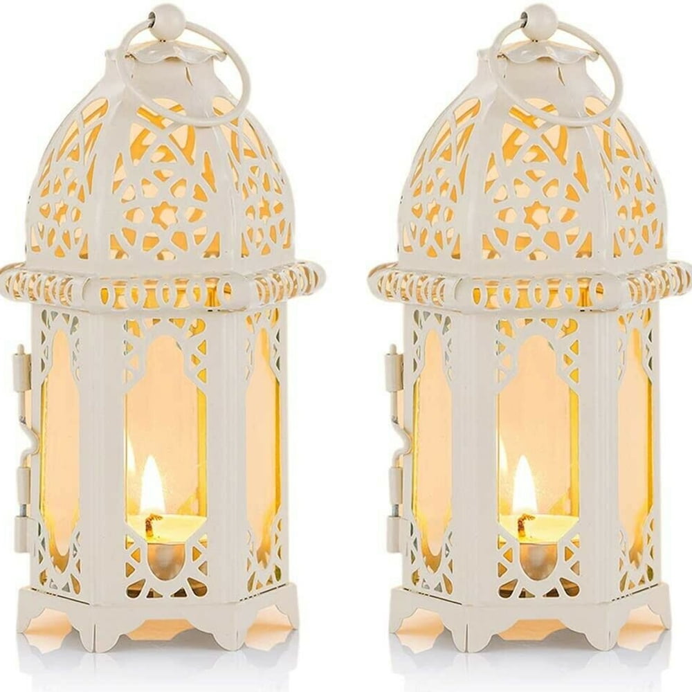New Moroccan Indian Lantern Metal Candle Tealight Holder Antique Aged Hexagonal 