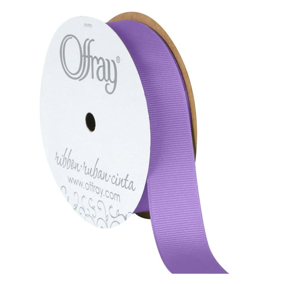 Offray Ribbon, Lt Orchid Purple 7/8 inch Grosgrain Polyester Ribbon, 18 feet