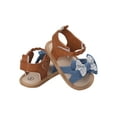 thumbnail image 2 of Gureui Toddler Infant Baby Girls Sandals Striped/Dots/Lace Bowknot Cute Cool Comfortable Breathable Shoes, 2 of 8