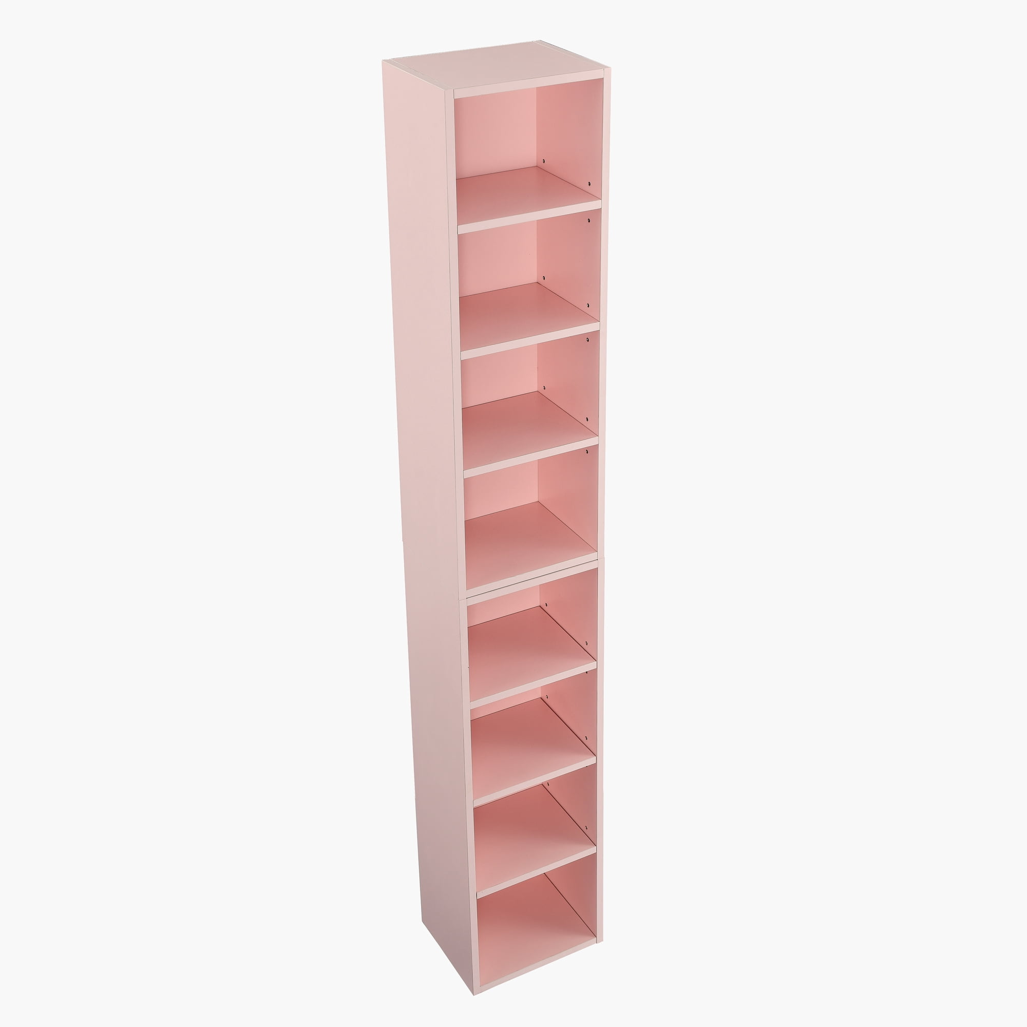 Aukfa 70.9" 8 Tier Tall Narrow Bookcase Storage Organize Display Bookshelf for Living Room Home Office, Pink