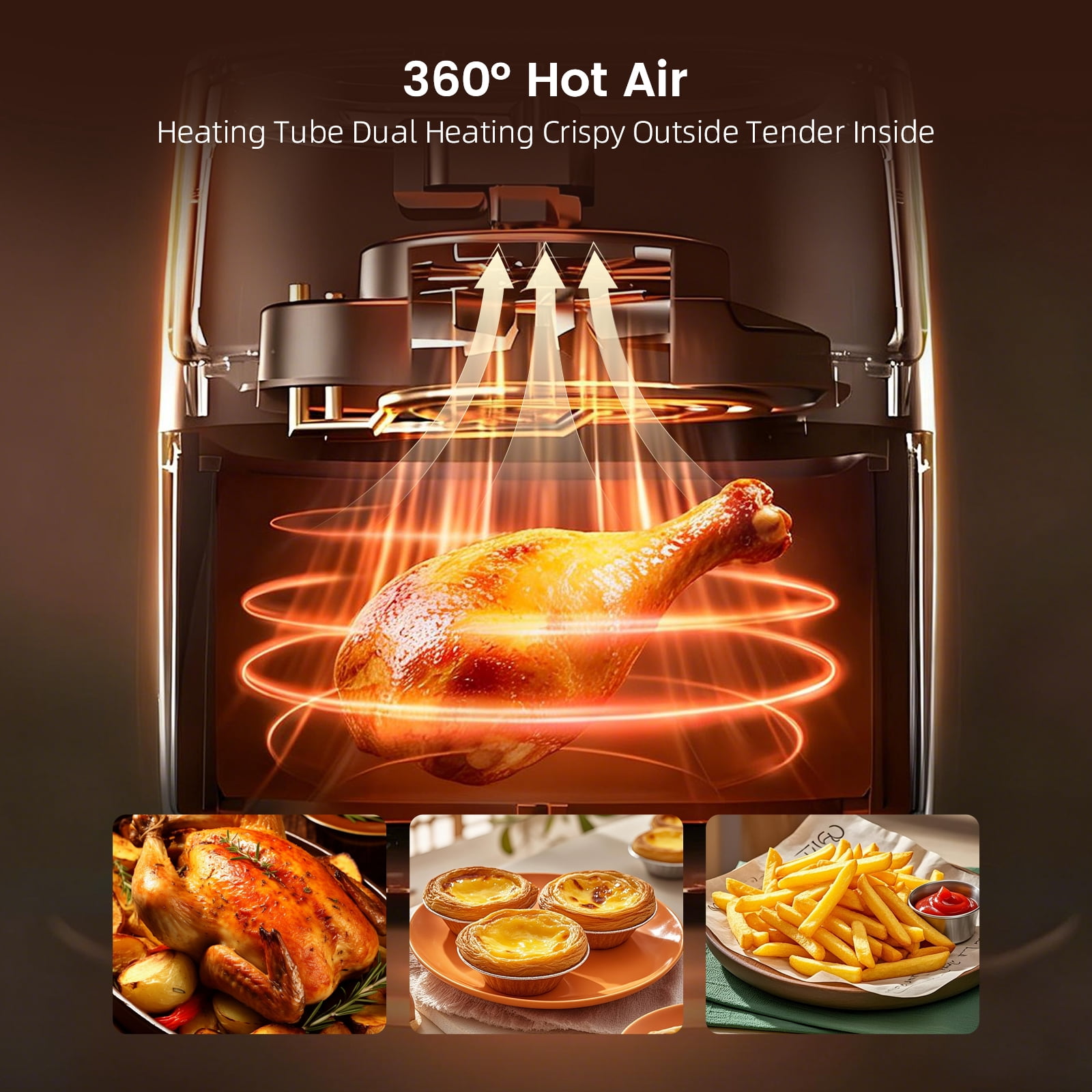Inkbirdplus 10L Air Fryer - Mechanical Control, Automatic Power-Off