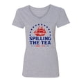thumbnail image 2 of Wild Bobby Spilling The Tea Since 1773 Women Standard V-Neck Tee, 2 of 6