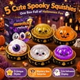 thumbnail image 4 of CQHVKQ 5 Pack 2" Mini Dumpling Squishy Mystery Box, Halloween Mystery Squishy Dumpling, Glitter Stress Relief Squeeze Balls with Steamer Box, Mystery Surprise Fidget Halloween Toys for Kids, 4 of 9