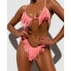 thumbnail image 3 of Traje de baño de bikini de cintura alta con borlas para mujer, bañador sexy con tanga tipo bandeau. Rosa S, 3 of 8