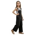 thumbnail image 5 of JAJAHO Girls Denim Overalls Kids Summer Jean Jumpsuit Adjustable Straps Casual Loose Fit Straight Leg Fashion Outfit Ages 6-14Y Soft Onesie, 5 of 9